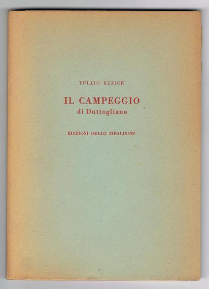 Il campeggio di Duttogliano - Tullio Kezich - copertina