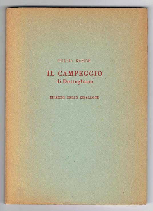 Il campeggio di Duttogliano - Tullio Kezich - copertina