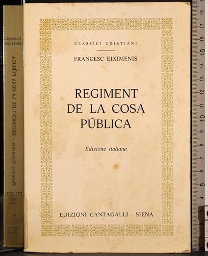 Regiment de la cosa publica - Francesc Eiximenis - copertina