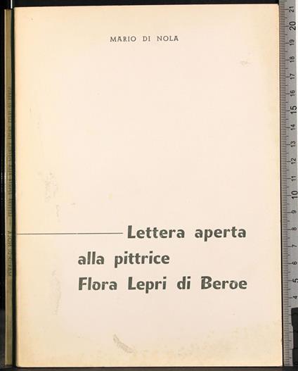 Lettera alla pittrice Flora Lepri di Beroe - Di Nola - copertina