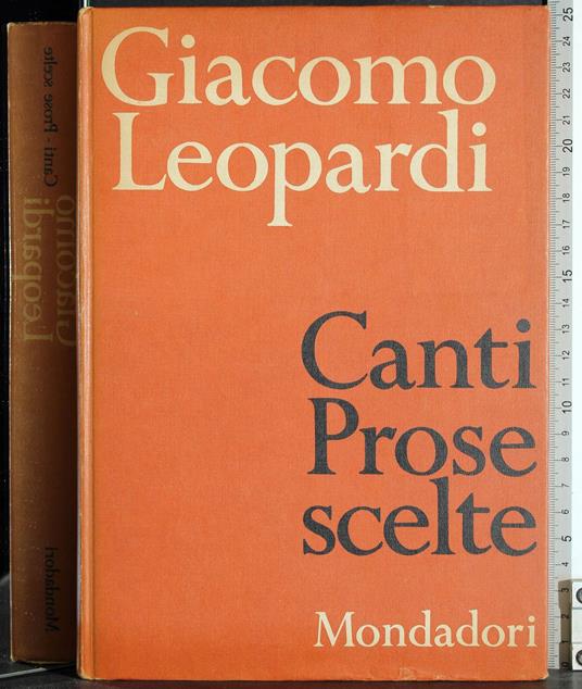 Canti Prose scelte - Giacomo Leopardi - copertina
