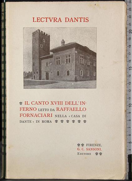 Il canto XVIII dell'inferno - Raffaello Fornaciari - copertina