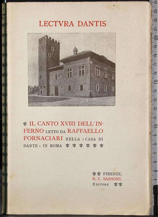 Il canto XVIII dell'inferno - Raffaello Fornaciari - copertina