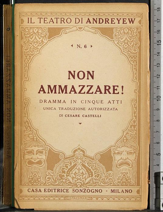 Non ammazzare!. Dramma in cinque atti - Leonid Andreev - copertina