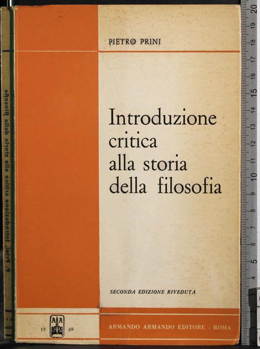 Introduzione critica alla storia della filosofia - Perini - copertina