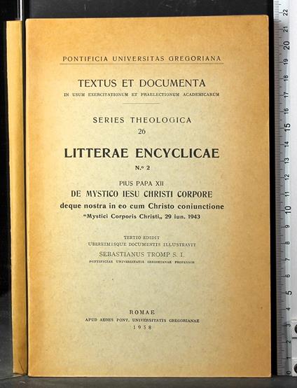 Litterae encyclicae N 2 - Sebastian Tromp - copertina