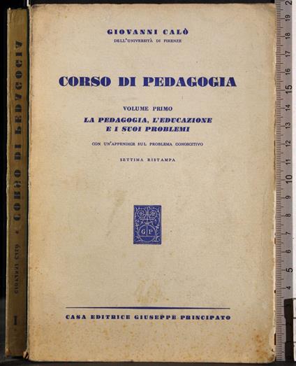 Corso di pedagogia Vol 1 - Giovanni Calò - copertina