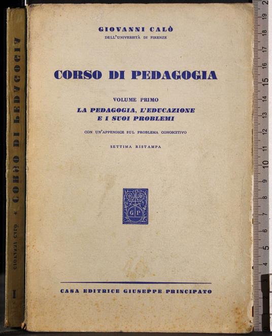 Corso di pedagogia Vol 1 - Giovanni Calò - copertina