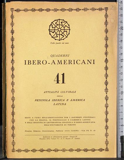 Quaderni Ibero-Americani 41 - copertina
