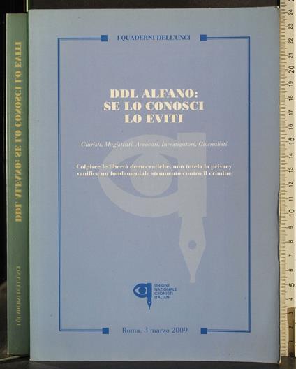 DDL alfano: se lo conosci lo eviti - copertina