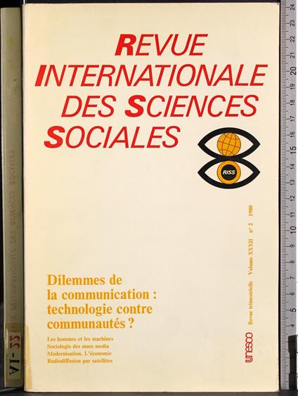 Revue internationale des sciences sociales - copertina