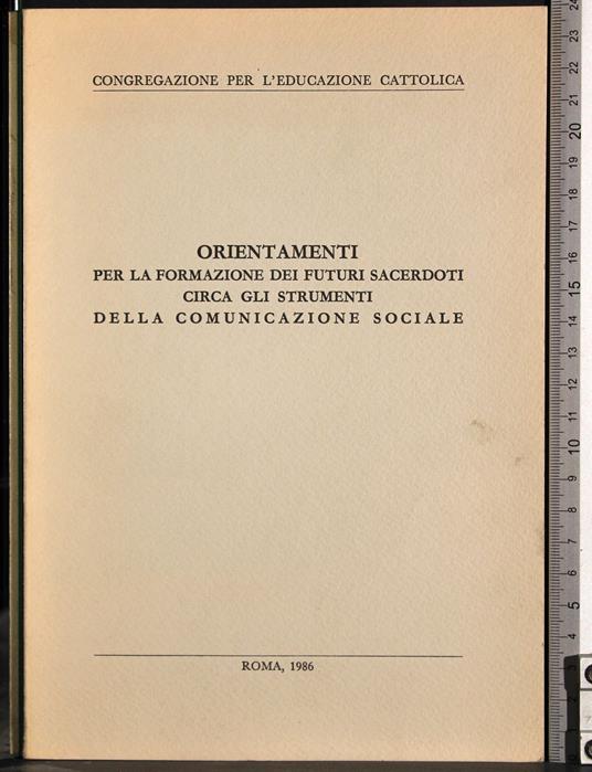 Orientamenti per formazione dei fututi sacerdoti circa - copertina