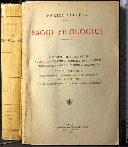 Saggi filologici - Enrico Cocchia - copertina