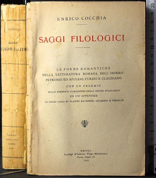 Saggi filologici - Enrico Cocchia - copertina