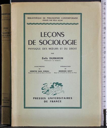 Lecons de sociologie - Émile Durkheim - copertina