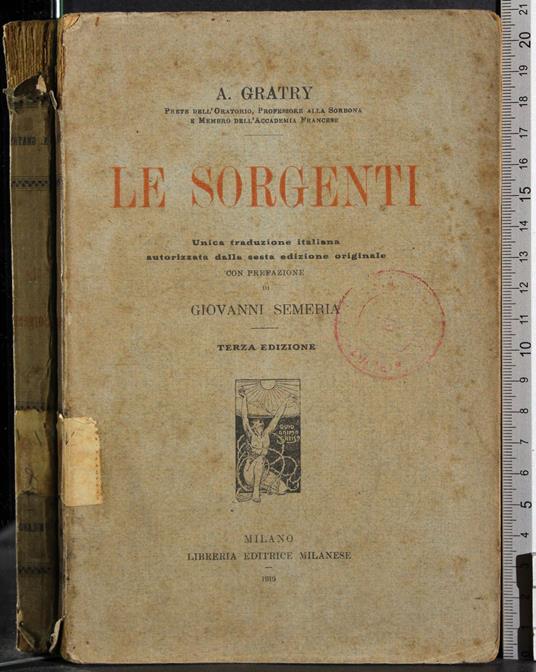 Le sorgenti - Alphonse Gratry - copertina
