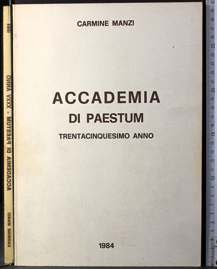 Accademia di Paestum. Trentacinquesimo anno - Carmine Manzi - copertina