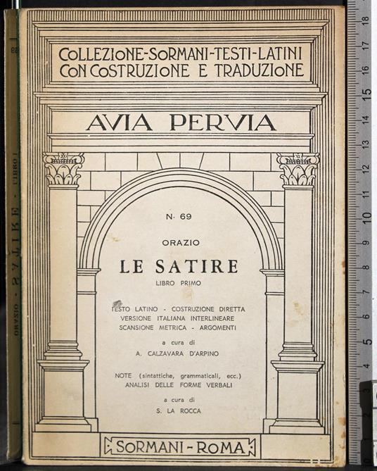 Avia Pervia 69. Le satire. Vol 1 - Orazio - copertina
