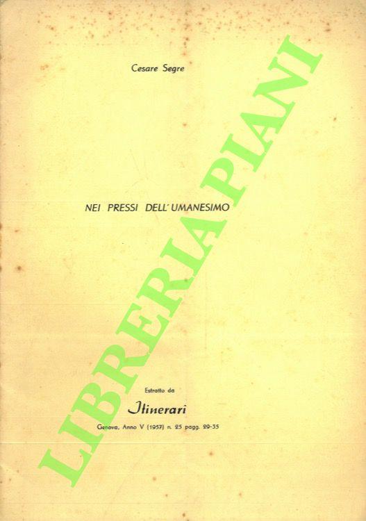 Nei pressi dell'Umanesimo - Cesare Segre - copertina