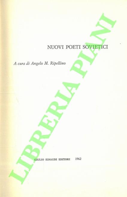 Nuovi poeti sovietici - Angelo Maria Ripellino - copertina