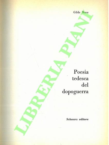 Poesia tedesca del dopoguerra - Gilda Musa - copertina
