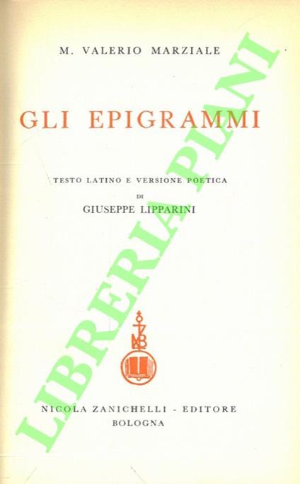 Gli epigrammi - Marco Valerio Marziale - copertina