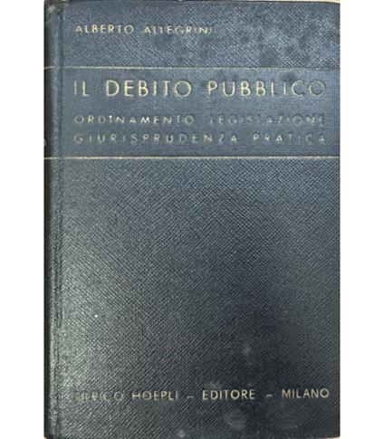 Il debito pubblico - Alberto Allegrini - copertina