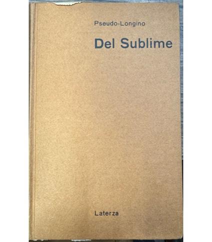 Del Sublime - Pseudo Longino - copertina