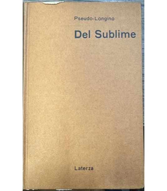 Del Sublime - Pseudo Longino - copertina