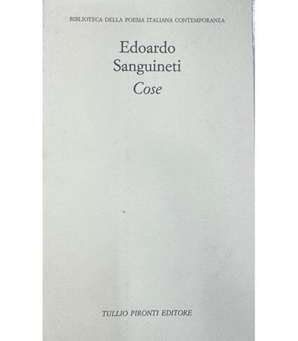 Cose - Edoardo Sanguineti - copertina