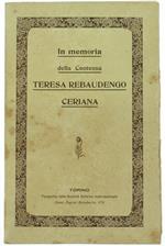 IN MEMORIA DELLA CONTESSA TERESA REBAUDENGO CERIANA - Comitato Unione Donne Cattoliche - SEI - 1920
