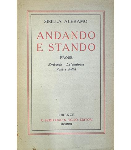 Andando e stando - Sibilla Aleramo - copertina
