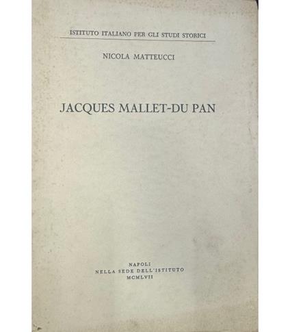 Jacques Mallet-Du Pan - Nicola Matteucci - copertina