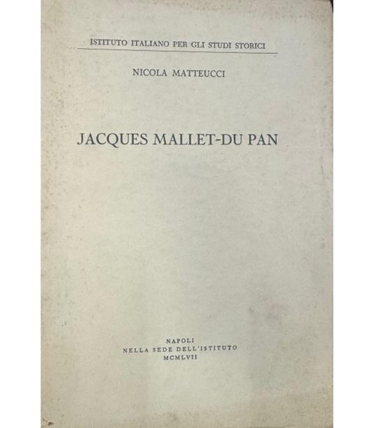 Jacques Mallet-Du Pan - Nicola Matteucci - copertina