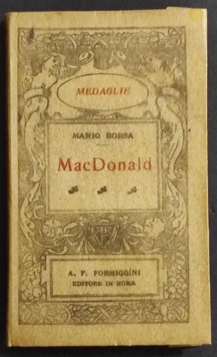 Mac Donald - M. Borsa - Ed. Formiggini - 1924 - copertina