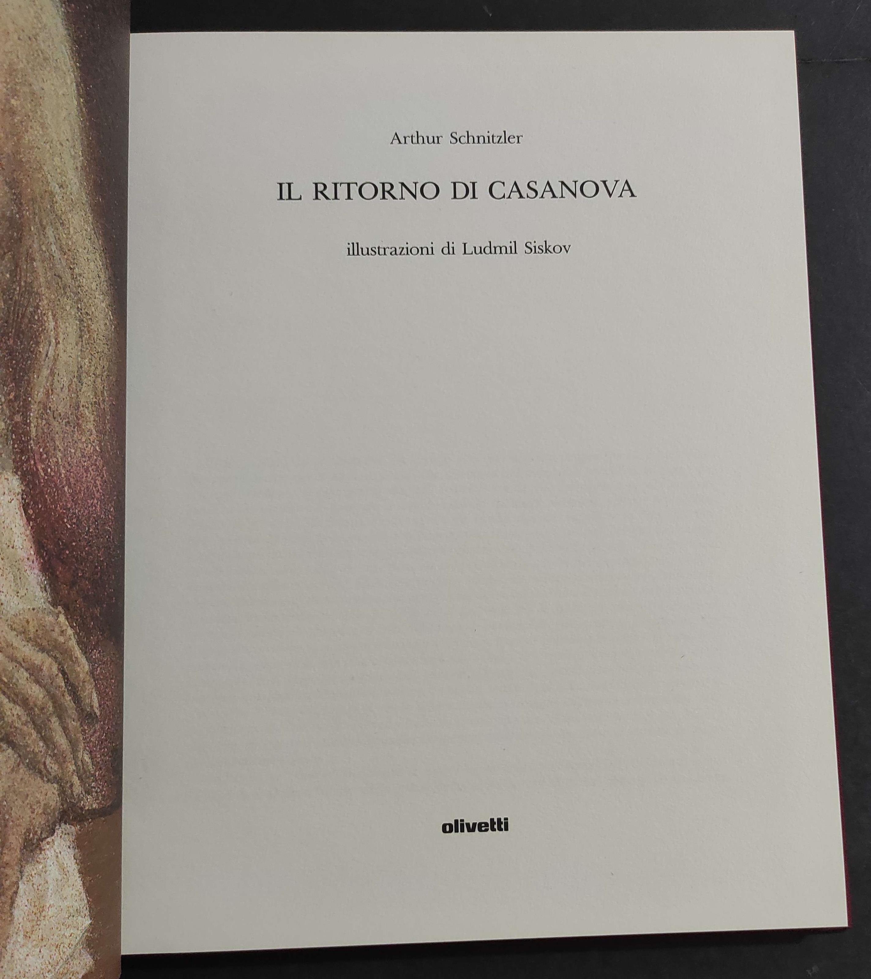 Il Ritorno di Casanova - A. Schnizler - Ed. Olivetti - 1985