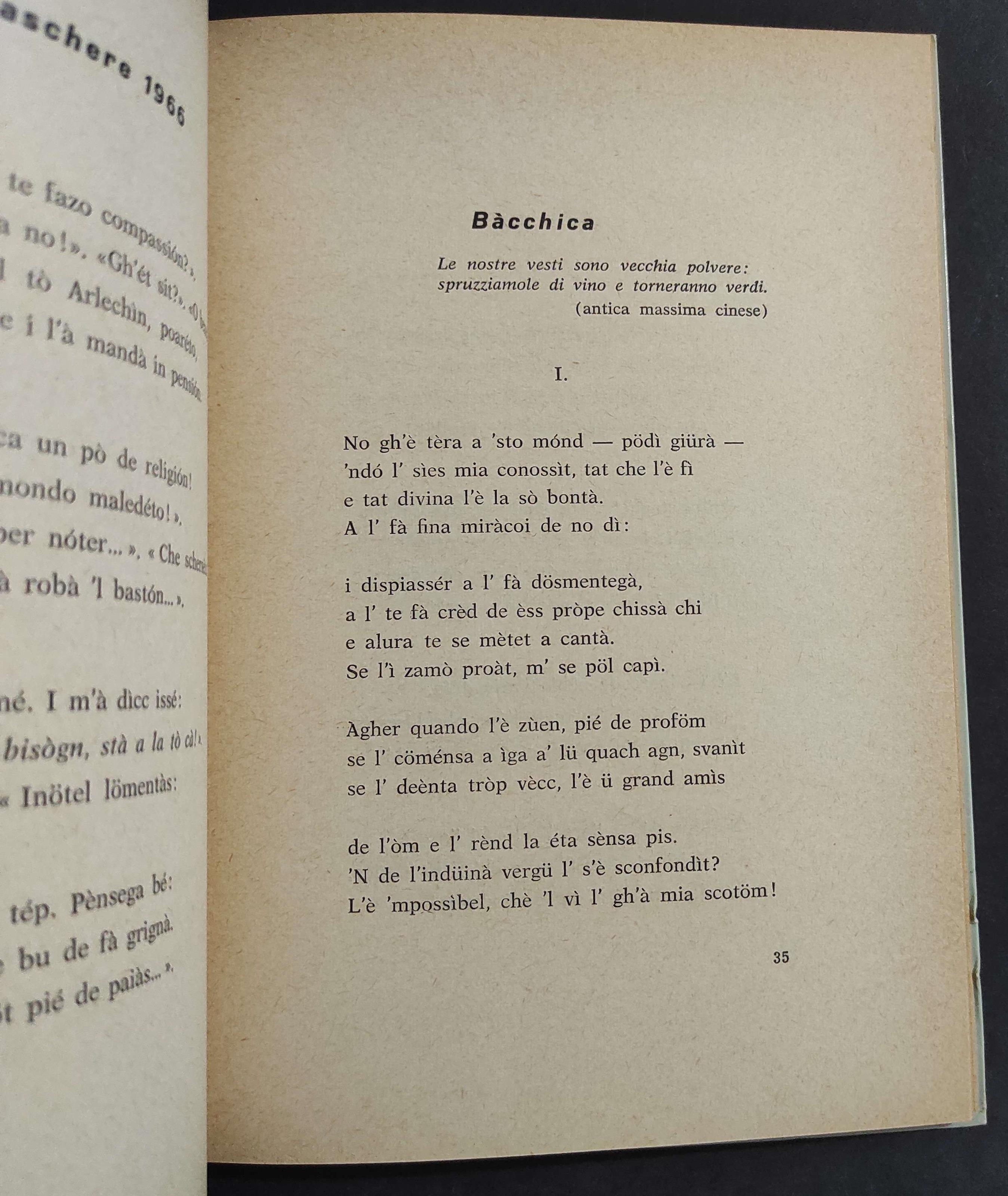 Sonetti in Dialetto Bergamasco - U. Zanetti - Ed. Orobiche - 1966