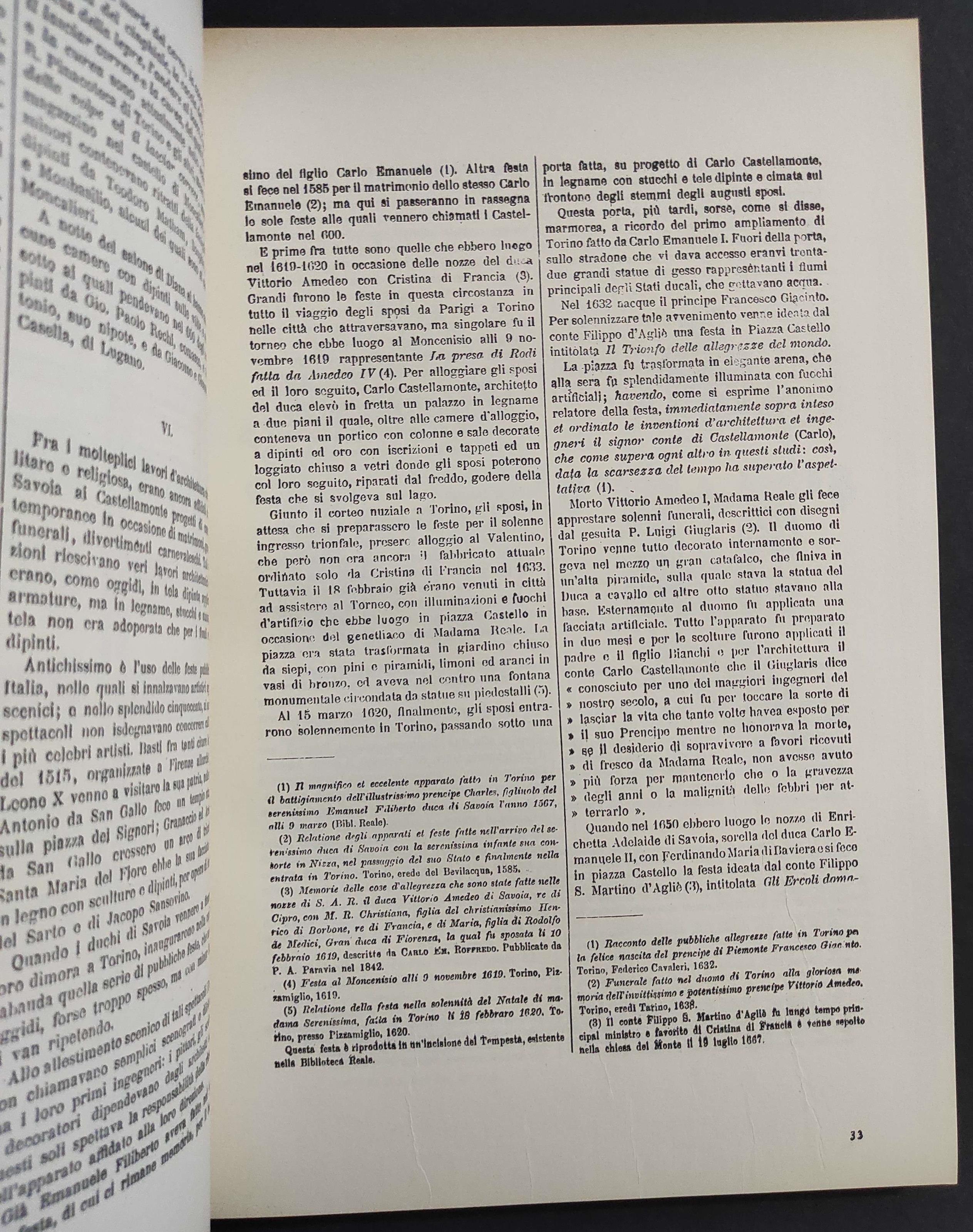 L' Opera di Carlo e Amedeo di Castellamonte nel XVII Secolo - Ed. Quaderni di Studio - 1966