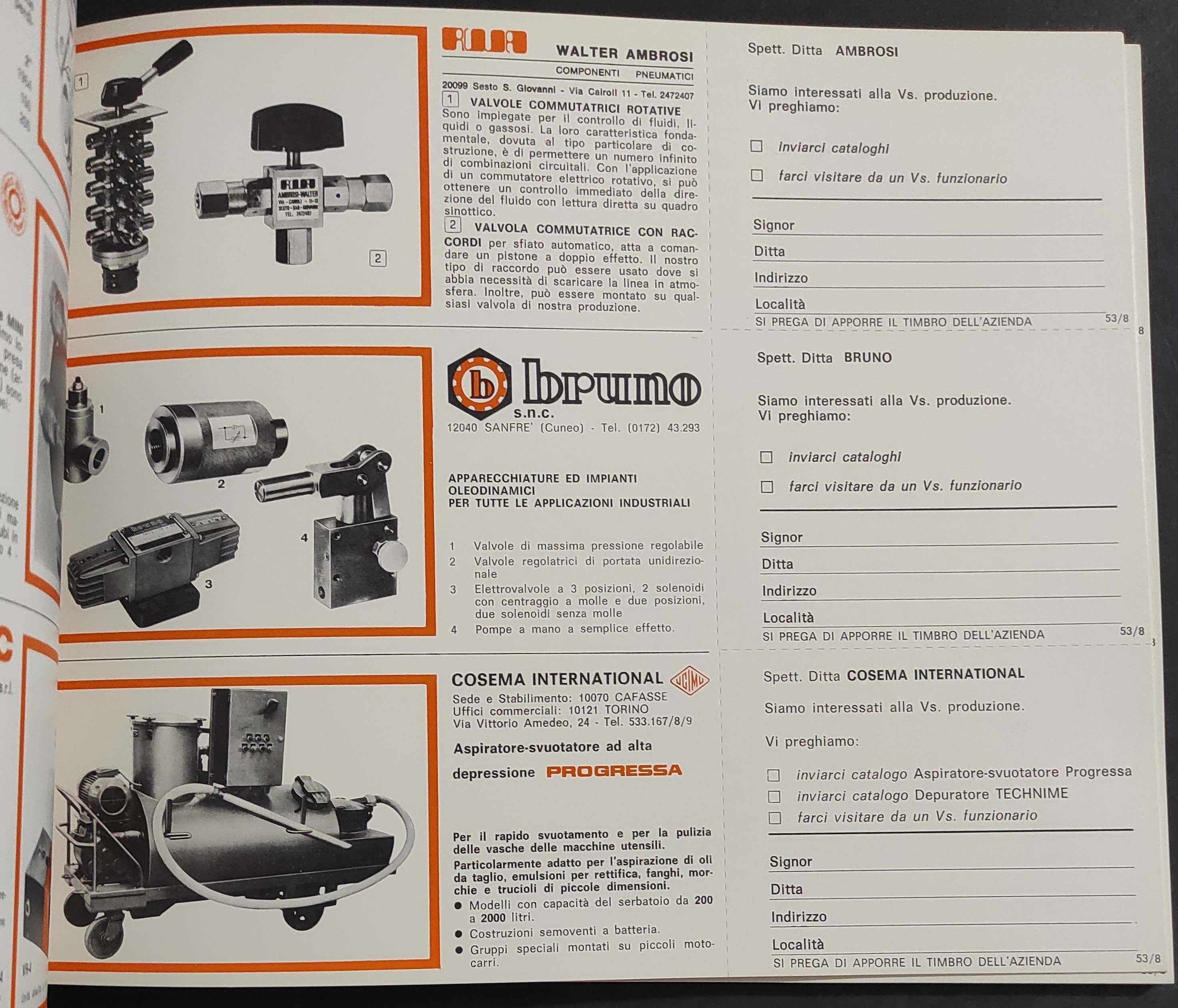Forniture Industria Meccanica ed Elettromeccanica - SEIT - Schede Tecniche - 1973