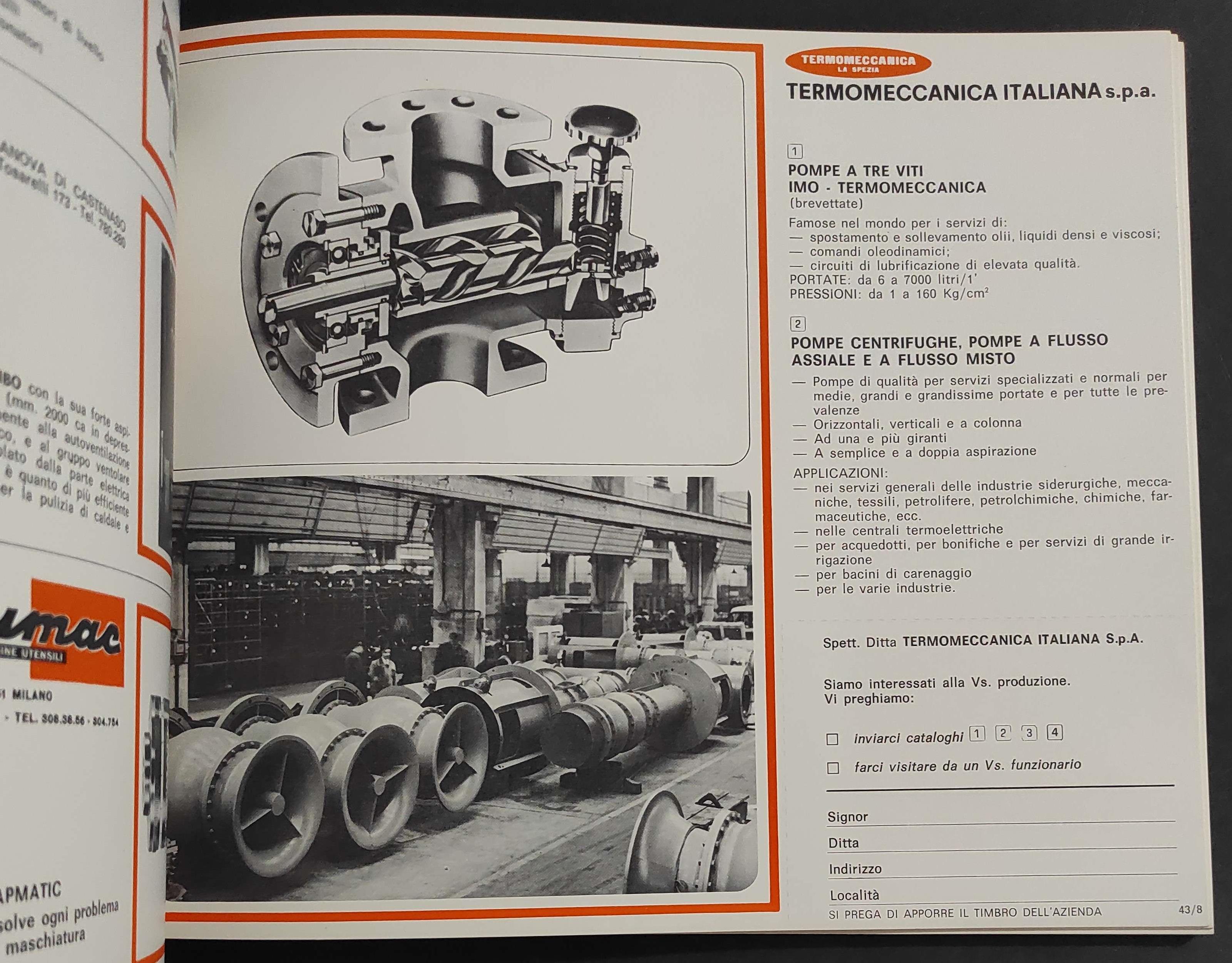 Forniture Industria Meccanica ed Elettromeccanica - SEIT - Schede Tecniche - 1973