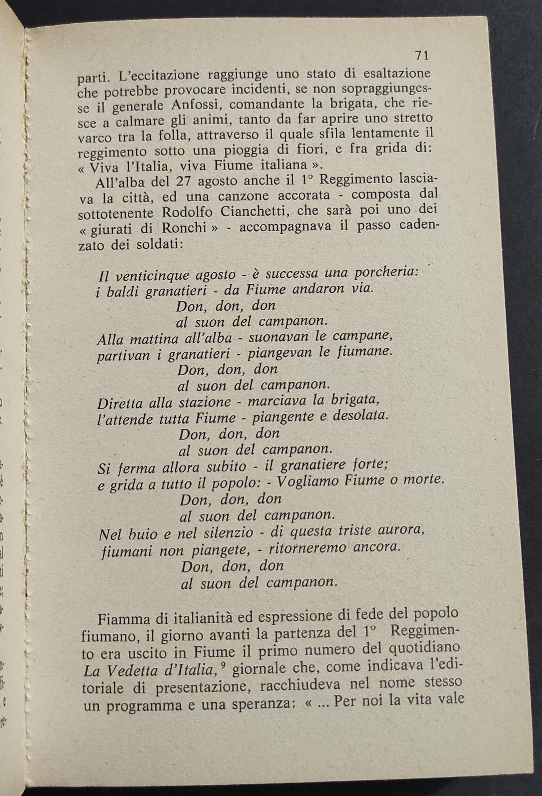 L' Impresa di Fiume Vol. I - Fiume d'Italia - F. Guerra - Ed. Longanesi - 1974