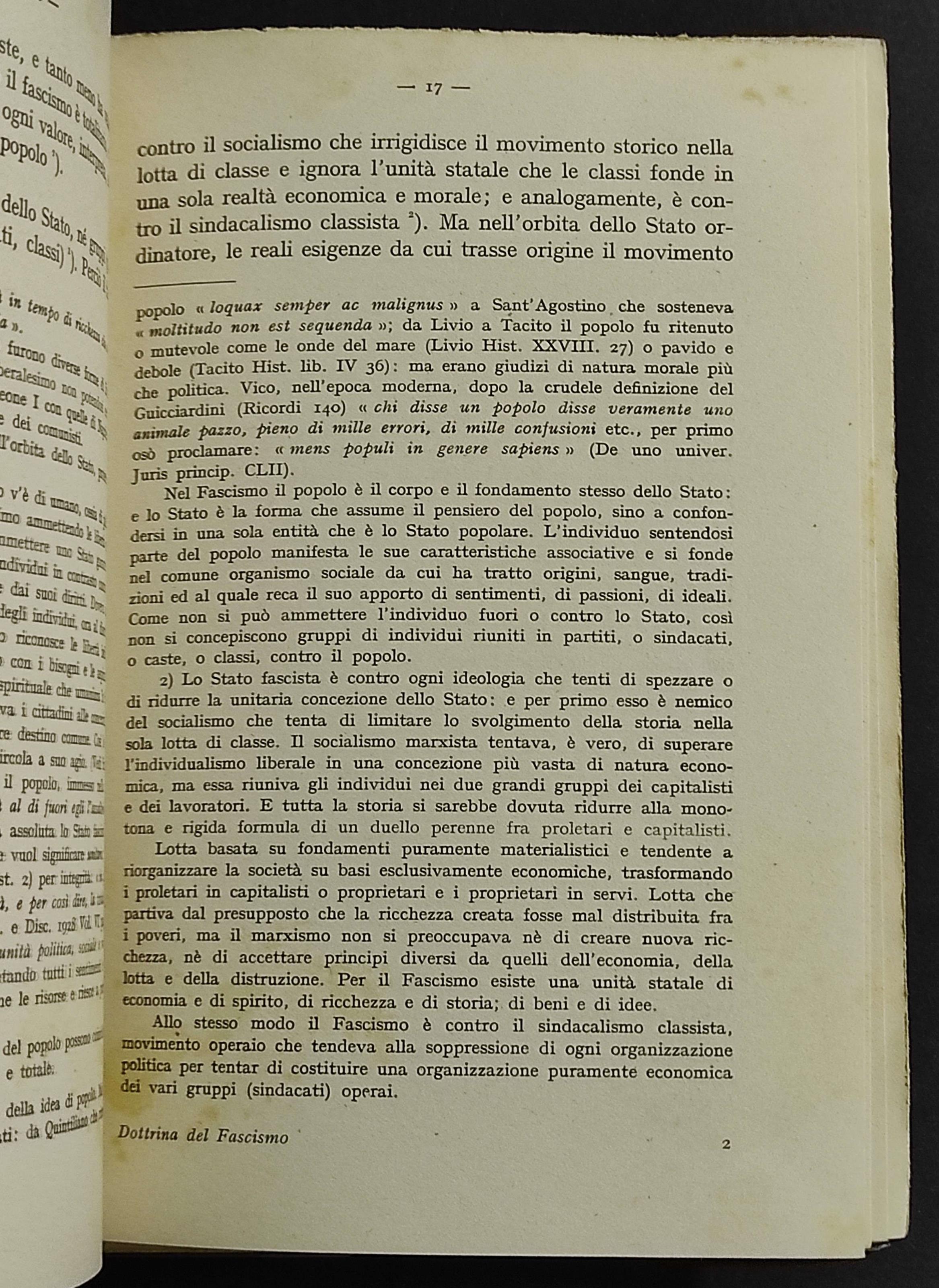 Dottrina del Fascismo - B. Mussolini - Ed. Principato - 1941