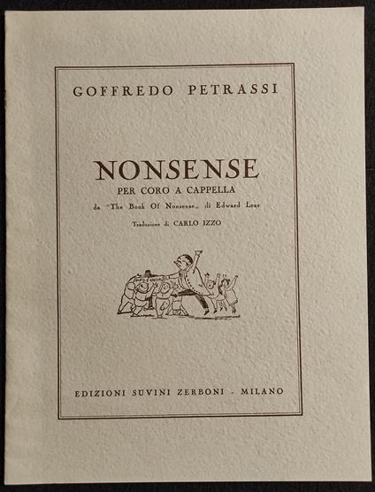 Nonsense - Spartito Coro a Cappella - G. Petrassi - Ed. Zerboni - 1953 - Carlo Izzo - copertina