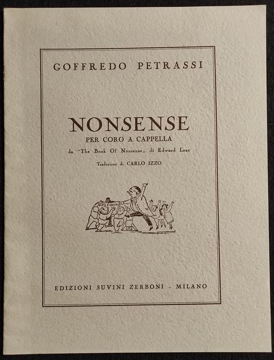 Nonsense - Spartito Coro a Cappella - G. Petrassi - Ed. Zerboni - 1953 - Carlo Izzo - copertina
