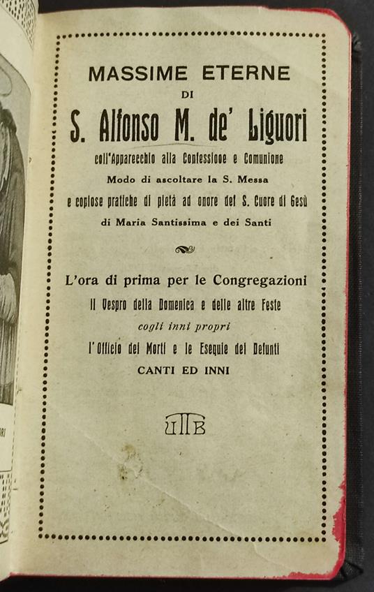 Massime Eterne di San. A. M. de' Liguori - 1926 - Alfonso Maria de' (sant') Liguori - copertina
