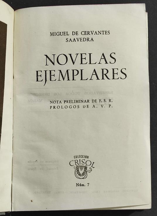 Novelas Ejemplares - M. de Cervantes Saavedra - Ed. Aguilar - 1944 - Miguel de Cervantes - copertina