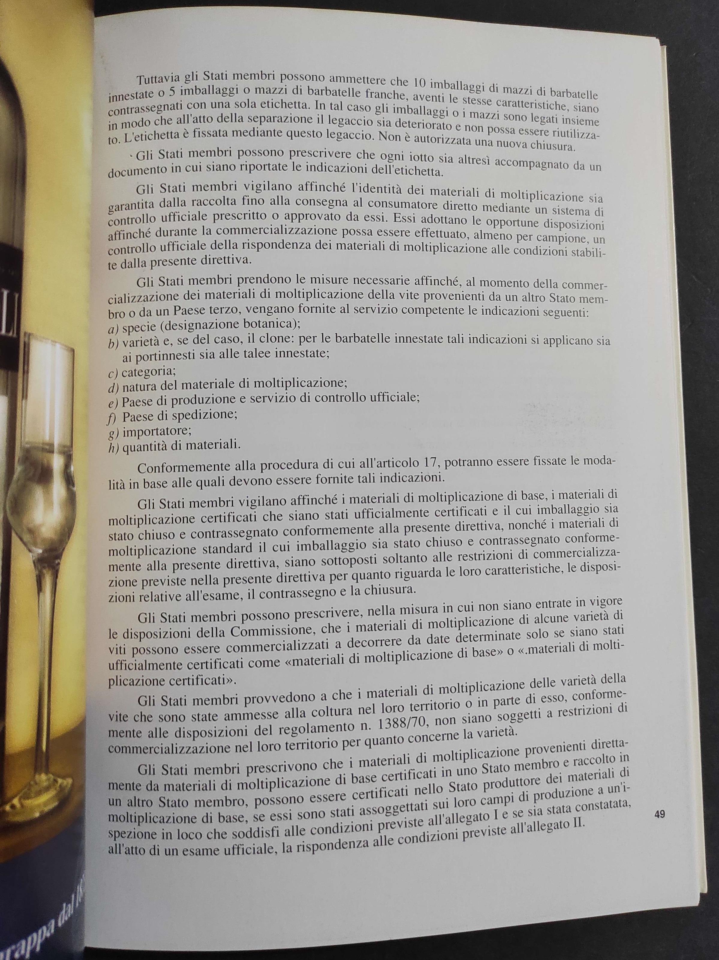 Vite, Il Vino e la Legge - G. Sicheri - Enoteca Reg. della Serra - 1999