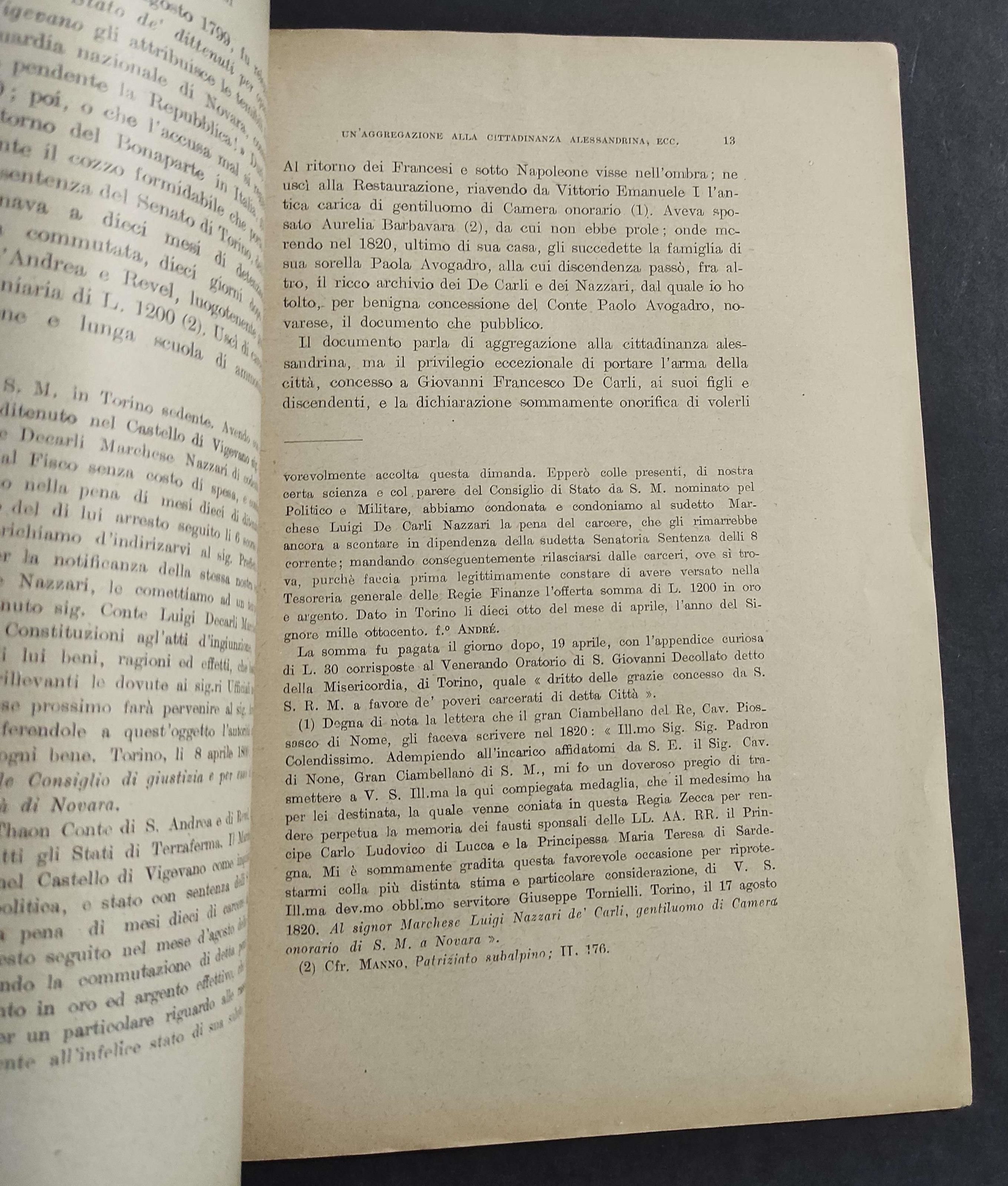 'Aggregazione alla Cittadinanza Alessandrina nel secolo XVI - M. Zucchi - 1923