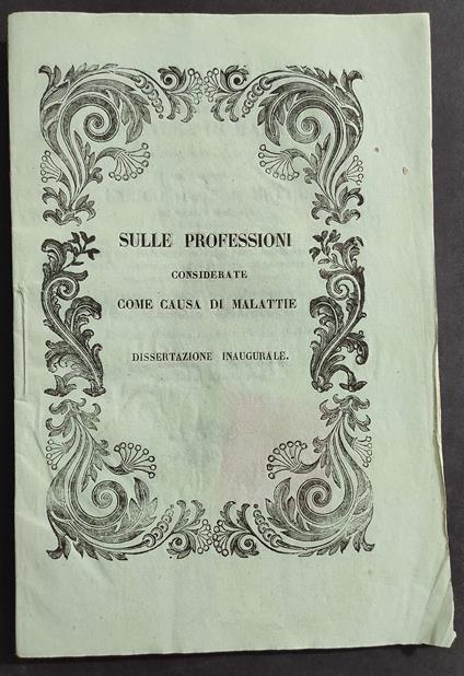 Sulle Professioni Considerate Come Causa di Malattie - 1849 - copertina