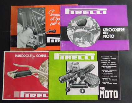 Accessori per Moto Pirelli - 1937 - 4 Depliant - Cinghie, Poggiapiedi, Manopole, Ginocchiere - copertina